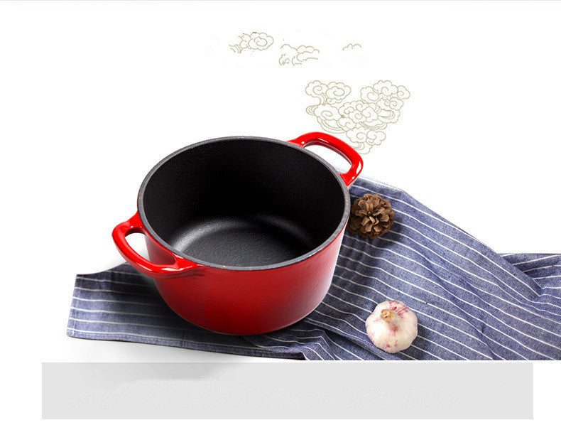 Enamel cast iron hat pot stock pot iron stew pot universal قدر الطهي من الحديد المصبوب بالمينا – متعدد الاستخدامات