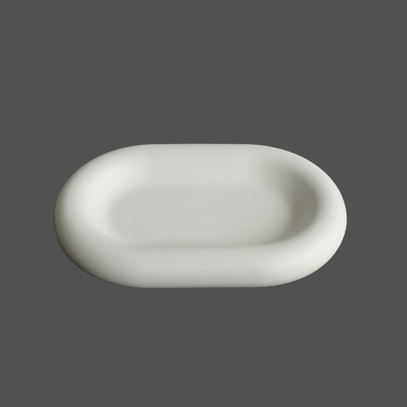 Ceramic Matte Oval Dinner Plate Nordic Ins Decoration Storage Tray Cake Salad Splash Ink صحن عشاء بيضاوي من السيراميك بملمس مطفي، تصميم نوردي (إسكندنافي)، يستخدم للديكور أو للتخزين، مناسب لتقديم الكعك أو السلطة، مزخرف بنمط رش حبر مقاس ١٢ انش